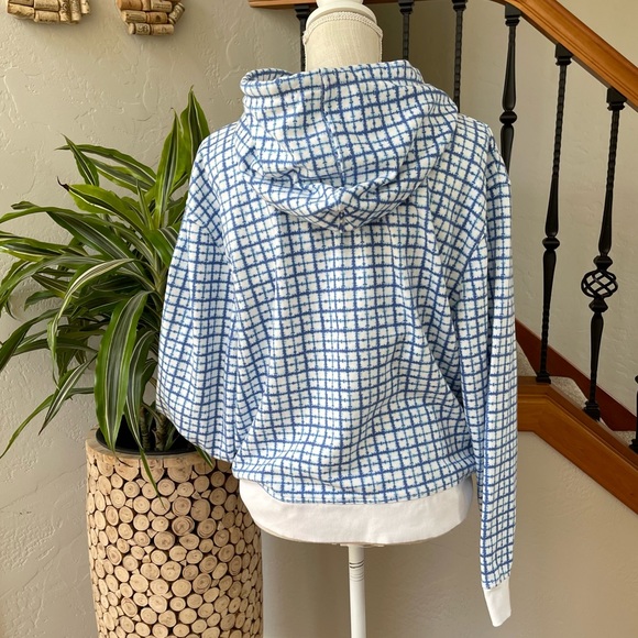 Champion Blue And White Plaid Hoodie 